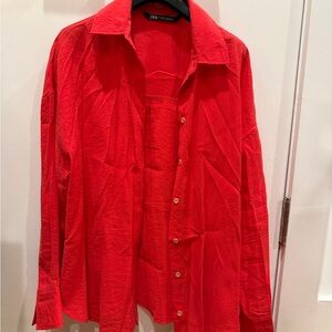Zara Vibrant Red Shirt button down